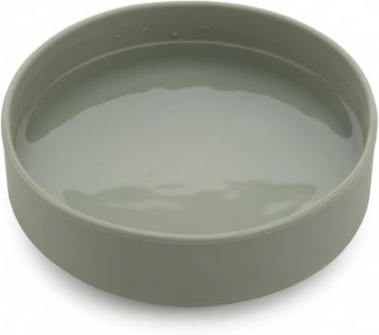 Should We Go? Dog Water Bowl - The Perfect Dish No-Spill, Less Mess Non-Tippable Water & Food Bowl, Pure Silicone with Suction Cup Fits 5 Cups 7.5" Across x 2.25" Tall, Ideal for All Pets, Medium-Sage