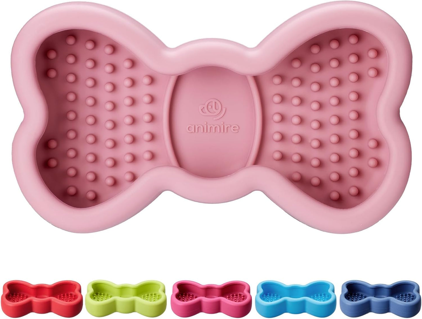 Freeze Dog Lick Bowl, Animire Non-Slip Slow Feeder Lick Mat for Dogs, Silicone Dog Enrichment Bowl for Distraction Anxiety Relief Boredom, BPA Free, Dishwasher Safe(Rose,S)