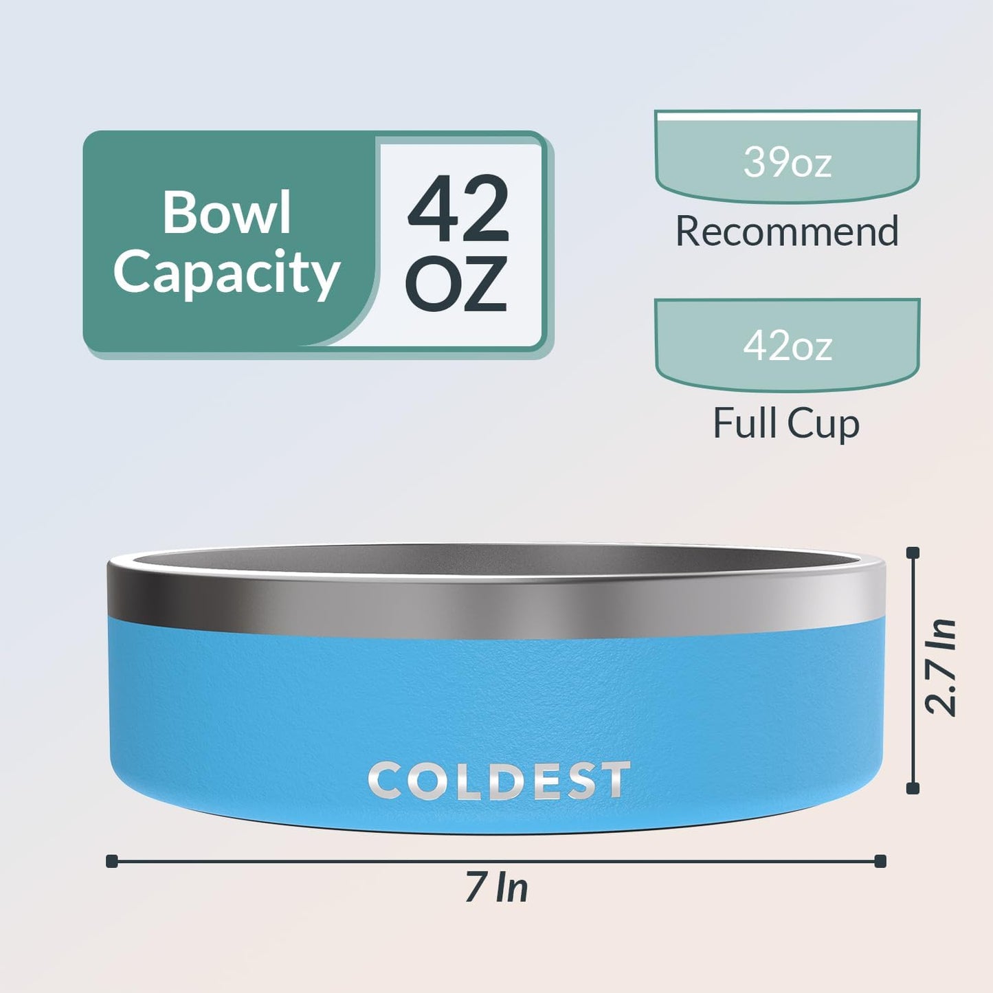 Coldest Dog Bowl - Anti Rust Metal, Non Slip, 3 Layers Insulated Stainless Steel Dog Bowls - Spill Proof & Heavy Duty - Water Bowl for Dogs, Cats & Pets, Dish Washer Safe (21 oz, Stealth Black)