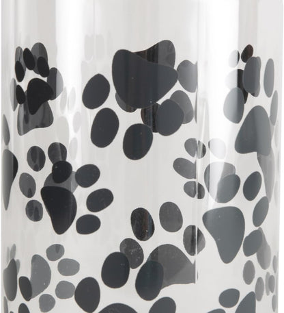 Lixit® Dog Treat Plastic Jar - Airtight Food and Treat Storage Jars for Dogs, Cats, Small Animals and Birds - Made in USA (Paw Prints - Gray, 64 Ounce)