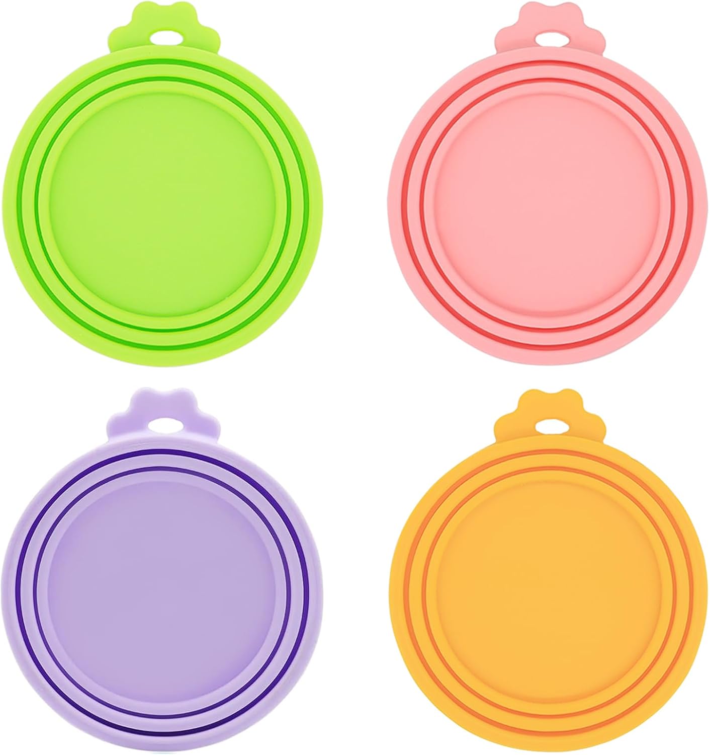Food Can Lids, 4 Pcs Silicone Pet Food Can Covers for Dog & Cat Food, One Tin Cap Fit Most Standard Size Dog Cat Food Canned（Multicolor）…