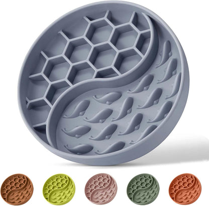Slow Feeder Dog Bowls, Silicone Pet Food Bowls with Suction Cups, Non-Slip Dog Feeding Slow Down Pet Eating Speed for Fast Eaters, Anxiety Relief & Fun Added (Green)