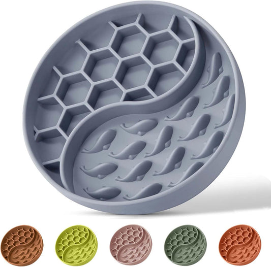 Slow Feeder Dog Bowls, Silicone Pet Food Bowls with Suction Cups, Non-Slip Dog Feeding Slow Down Pet Eating Speed for Fast Eaters, Anxiety Relief & Fun Added (Green)