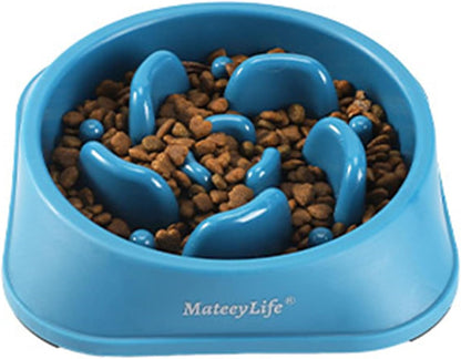 MateeyLife Slow Feeder Dog Bowls 2PCS, Anti-Choking Puzzle Dog Food Bowls, Anti-Slip Interactive Feeding Slow Down Eating, Bloat Stop Maze Dishes for Medium Breeds Pink&Purple