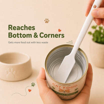Meow&Woof Cover for Pet Can Food/Cat Wet Food Spoon/Lid for Dog Cans/Cute Paw Shape One Lid One Spoon Pack (Gray)