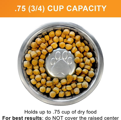 Neater Pet Brands Stainless Steel Slow Feed Dog Bowl for Fast Eating Large Breed, Metal Slow Feeder Dog Bowl Fits in Large Neater Feeders, for Puppy or Dogs (>40 lbs), 3 Cup Food Capacity