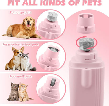 2-in-1 Dog Nail Grinder & Dog Nail Clippers Trimmers, Dogs Trimmer with LED Light + Splash Guard + Storage Case, Pet Claw Clippers for Dogs Cats, USB Rechargeable (White)