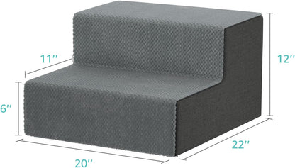 YENING Large Dog Stairs for High Beds - Extra Wide Pet Steps for Large Dogs to Get on Tall Bed 3 Deep Step Cat Ramp for Couch