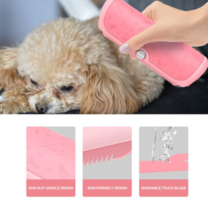 Dog & Cat Deshedding Brush, Undercoat Grooming Tool for Short to Medium and Double Coats, Detachable Metal Shedding Blade, Ergonomic Non-Slip Handle, Black