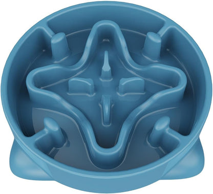 Slow Feeder Dog Bowls Small Breed, Dog Food Bowl Small Anti-Choking Bloat Stop Puzzle Healthy Eating Bowl (Blue, 1 Cup)