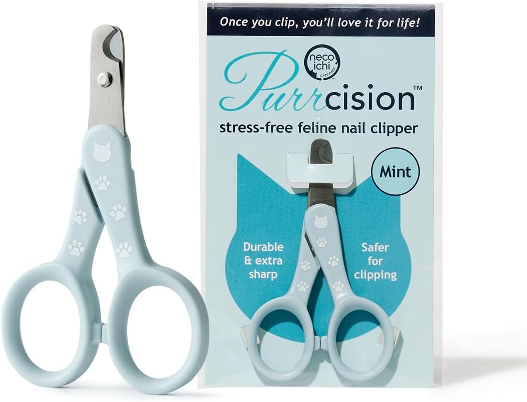 Necoichi Purrcision Feline Nail Clipper | Lever Principle Cat Nail Clipper | Butter-Smooth Cuts | Made in Japan, Seki Swordsmith Craftsman | Stainless Steel Cat Claw Trimmer for Indoor Cats (White)