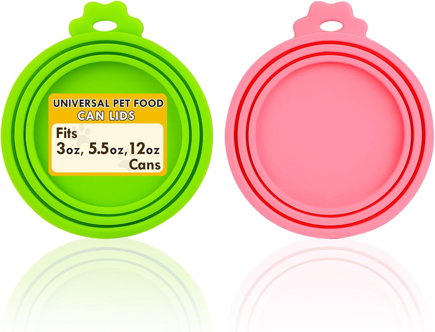 Lydia’s Deal Pet Food Can Covers 2-Pack, Thick Silicone Universal Can Lids for Dog & Cat Food, Fits 3oz/5.5oz/12oz, Airtight Seal, Durable & Dishwasher Safe, Easy Grip with Spoon (Blue & Orange)