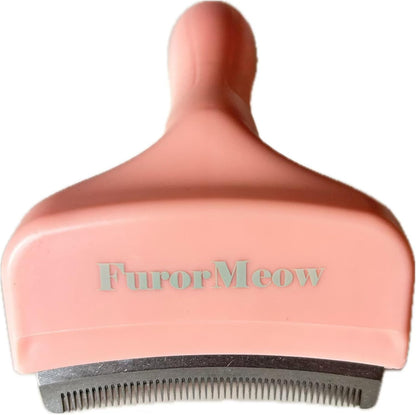 Pet Deshedding Tool with Curve Blade, Cat Grooming Brush, Tight V-shaped Teeth Shedding Comb for Cat and Dog (Pink, Large)