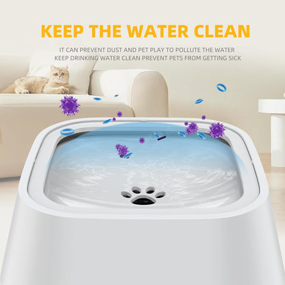 Dog Drinking Bowl, No-Spill Slow Feeder Water Bowl for Dogs and Cats with Floating Disk - Splash-Proof Design for Travel, Ideal for Small Dogs and Messy Drinker