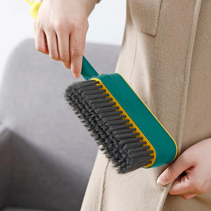 MAGICLULU Multi-use 3-in-1 Pet Hair Removal Broom with Long Handle and Soft Bristles, Electrostatic Dusting Brush for Household Cleaning and Bed Dusting, 1pcs Green and Gray Handheld