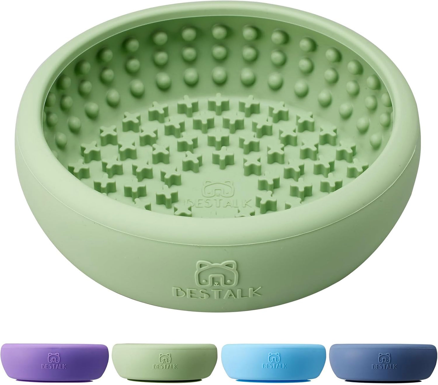 Dog Lick Bowl, Bestalk Anxiety Relief Lick Mat for Dogs, Non-Slip Freeze Licking Bowl Enrichment Puzzle Feeder for Distraction, BPA Free Silicone, Dishwasher Safe(Purple,L)