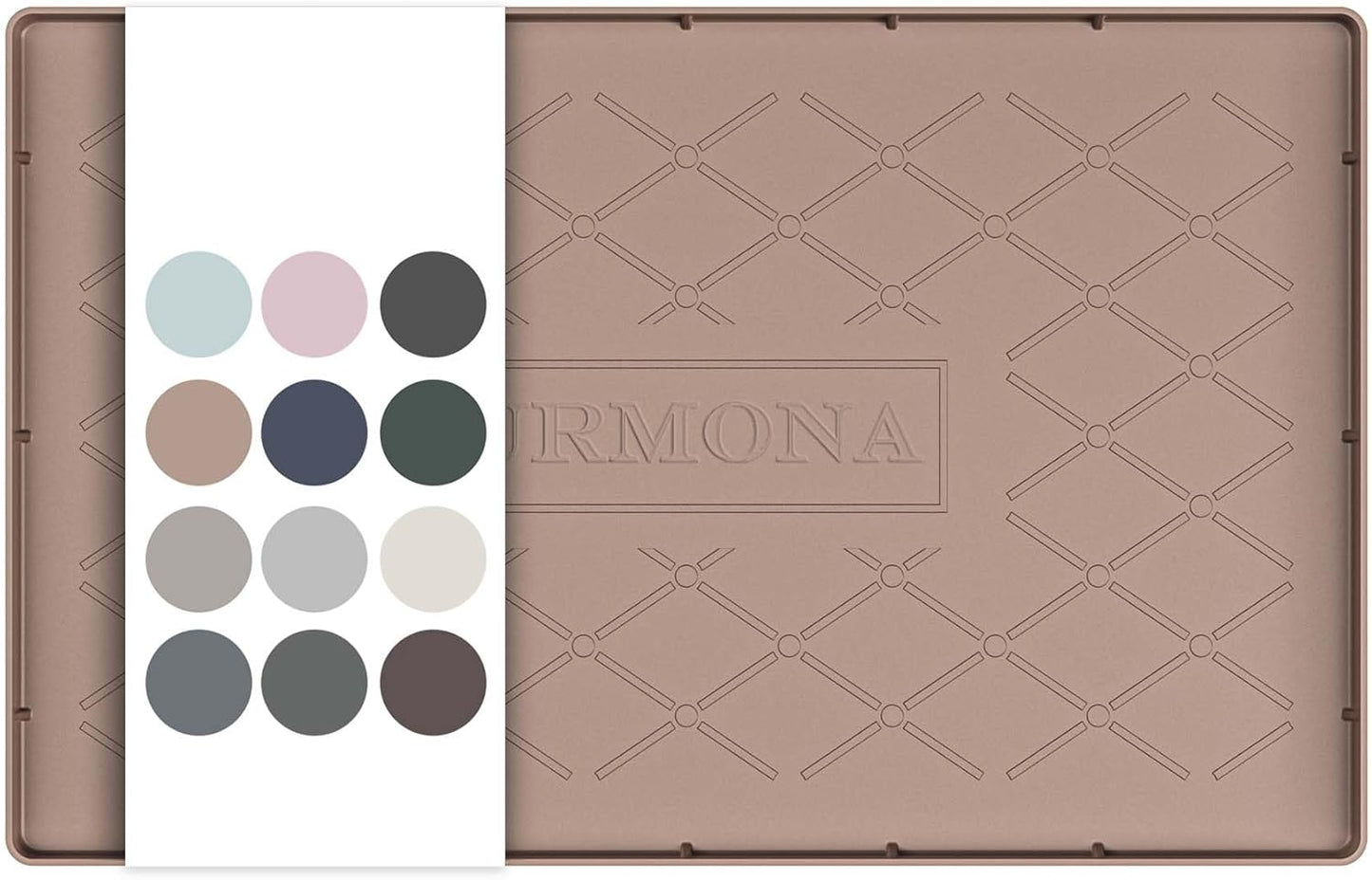 URMONA Under Sink Mat for Kitchen Waterproof, 34" x 22" Silicone Under Sink Mat for Shelf Liner Organizer, Cabinet Sink Protector Under Sink Liner for Bottom Kitchen, Bathroom(Light Grey)