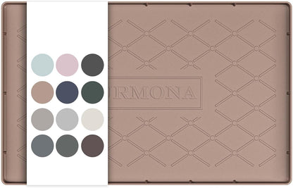 URMONA Under Sink Mat for Kitchen Waterproof, 34" x 22" Silicone Under Sink Mat for Shelf Liner Organizer, Cabinet Sink Protector Under Sink Liner for Bottom Kitchen, Bathroom(Light Grey)
