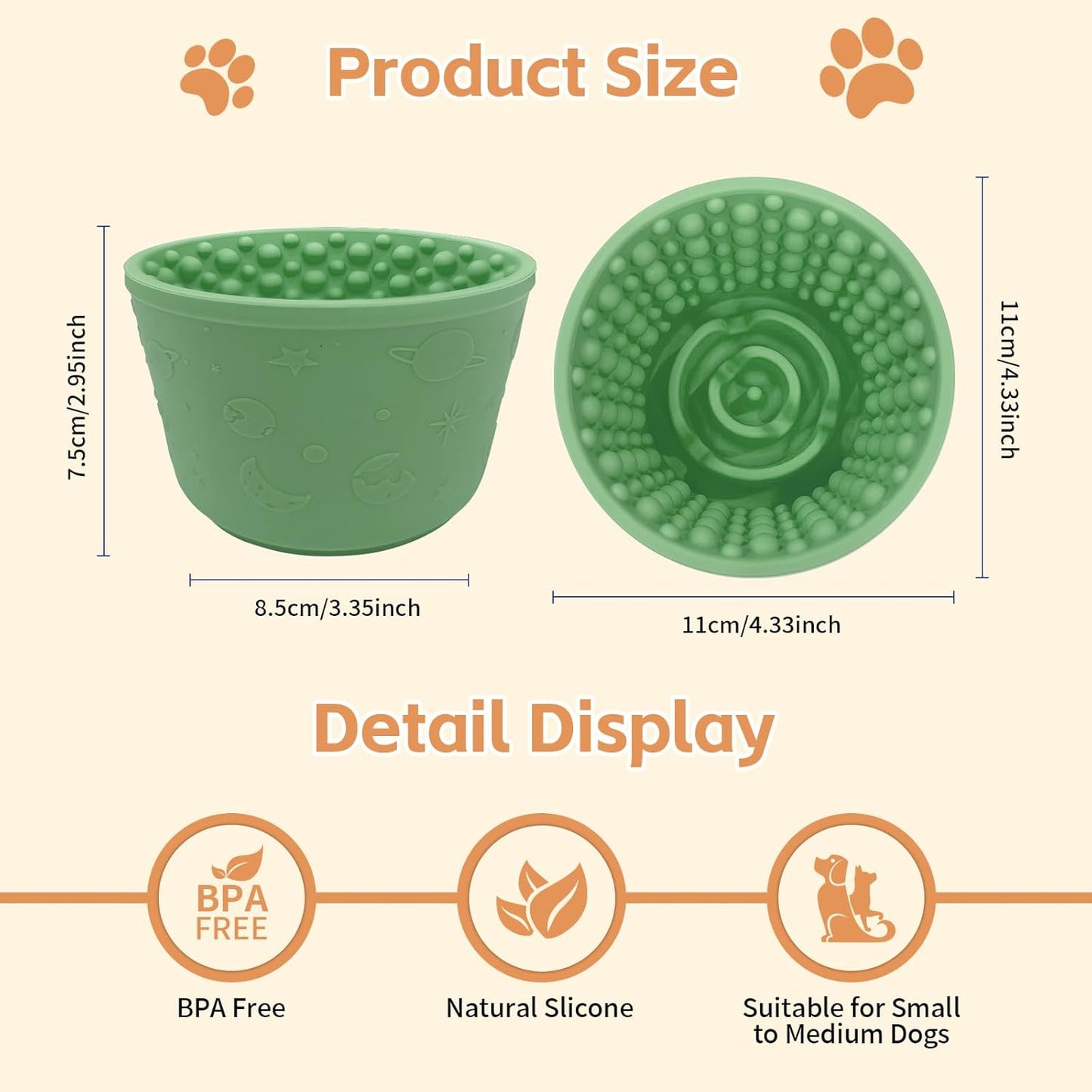 Dog Lick Bowl,Anxiety Relief Non-Slip Silicone Treat Bowl,Durable Anti-Choking Long-Lasting Enrichment Slow Feeder Licking Mat for Small Medium Large Breed,Freezable BPA Free Silicone Dishwasher Safe