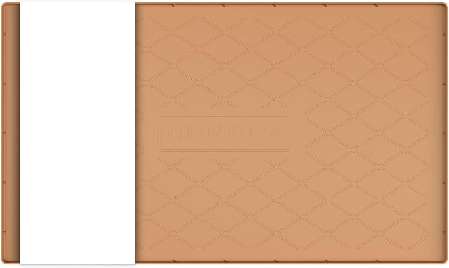 URMONA Under Sink Mat for Kitchen Waterproof, 34" x 22" Silicone Under Sink Mat for Shelf Liner Organizer, Cabinet Sink Protector Under Sink Liner for Bottom Kitchen, Bathroom(Light Grey)