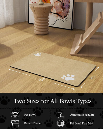 PADOOR Pet Feeding Mat-Absorbent Dog Mat for Food and Water Bowl-No Stains Easy Clean Dog Food Mat-Quick Dry Water Dispenser-Puppy Supplies Accessories