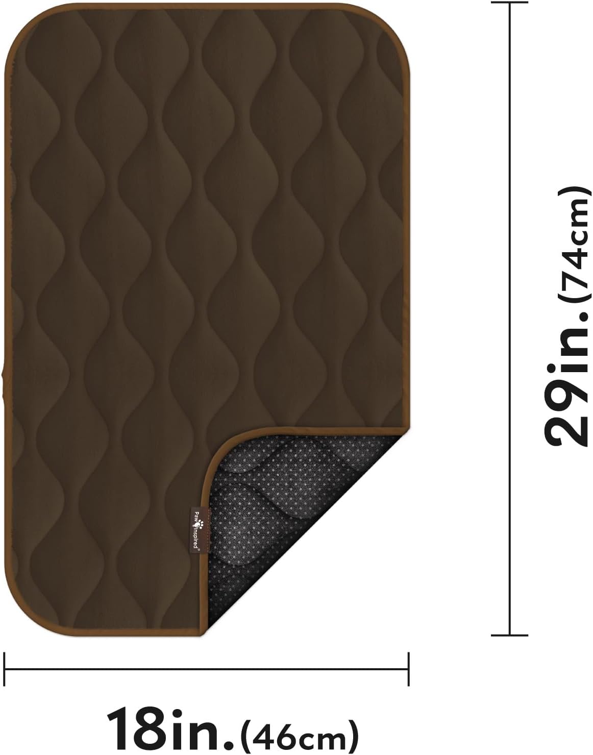 Paw Inspired Washable Padded Crate Mats for Dogs | 29” x 18” Pad, Fits 30-inch Kennels | Leakproof, Waterproof Bottom, Plush Pet Beds (Gray)