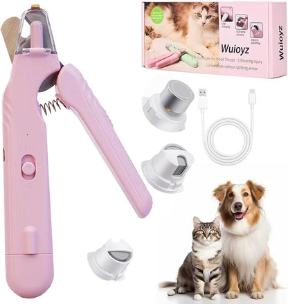 2-in-1 Dog Nail Grinder &Dog Nail Clippers with Light，Cat Nail Clippers ，Ultra-Quiet, USB Rechargeable, Multiple Grinding Methods, and Splash Guard for Large Medium Small Dogs Cats Pets(Green)