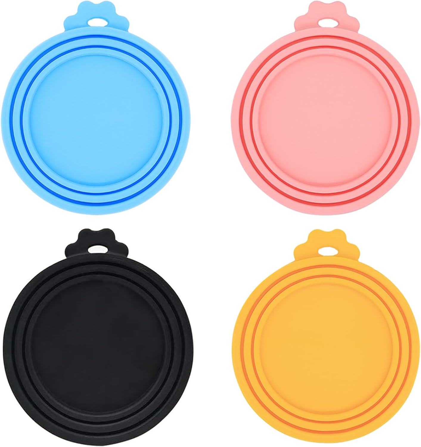 Food Can Lids, 4 Pcs Silicone Pet Food Can Covers for Dog & Cat Food, One Tin Cap Fit Most Standard Size Dog Cat Food Canned（Multicolor）…