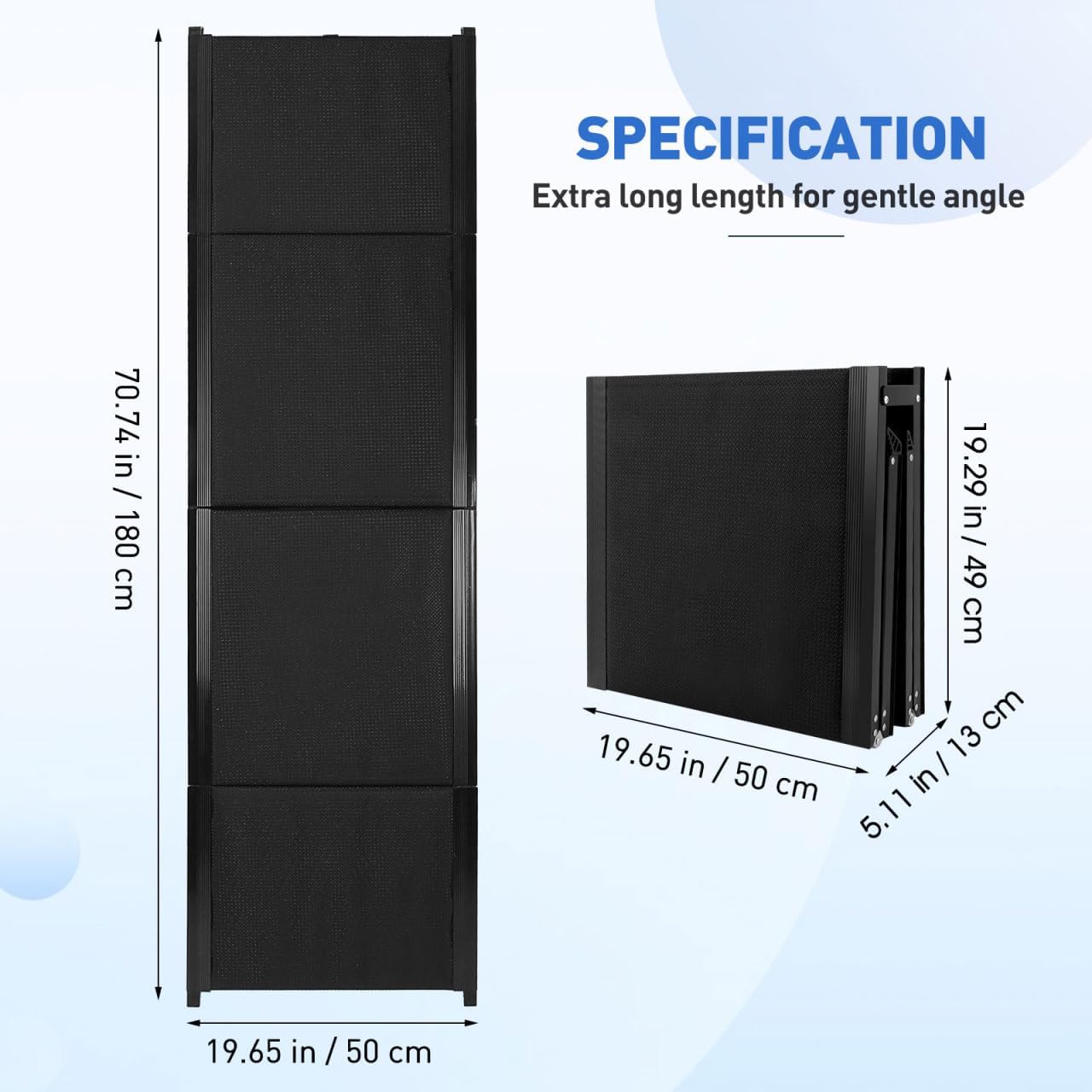 CALLARON 71''x 20'' Dog Ramp for Car, Foliding Dog Ramp with Non-Slip Rug Surface, Extra Wide Long Pet Stairs Supports Up to 300 LBS, Slow Slope Dogs Stairs for SUV, Truck, Large & Senior Pets