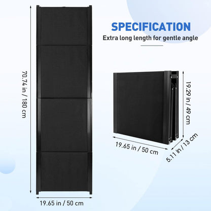 CALLARON 71''x 20'' Dog Ramp for Car, Foliding Dog Ramp with Non-Slip Rug Surface, Extra Wide Long Pet Stairs Supports Up to 300 LBS, Slow Slope Dogs Stairs for SUV, Truck, Large & Senior Pets