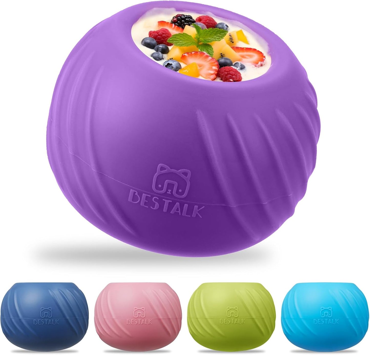 Long-Lasting Dog Lick Toy, Wobbly Dog Enrichment Lick Bowl to Keep Dogs Busy, Interactive Stuffable Dog Treat Feeder for Boredom, Silicone Treat Dispensing Chew Toy(Dark Blue,S)