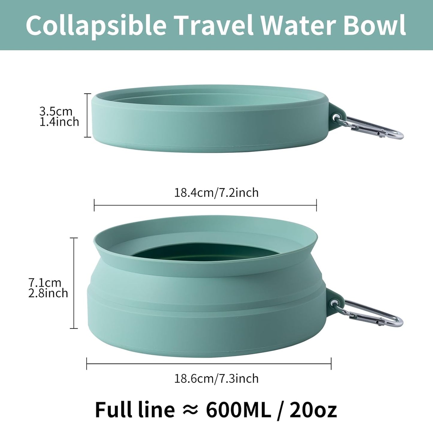 SLSON Spill Proof Dog Water Bowl for Cars,Collapsible No Splash Dog Travel Bowls Integrated Molding Portable Pet Bowl for Vehicle Road Trip Truck,RV,SUV,Boat Accessories (Cold Grey)
