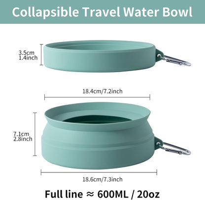 SLSON Spill Proof Dog Water Bowl for Cars,Collapsible No Splash Dog Travel Bowls Integrated Molding Portable Pet Bowl for Vehicle Road Trip Truck,RV,SUV,Boat Accessories (Cold Grey)