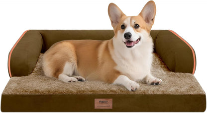 Large Dog Bed Orthopedic Washable - Beds Bolster - Medium XL XLarge Big Dogs - Memory Foam Couch Sofa - Waterproof with Removable Cover