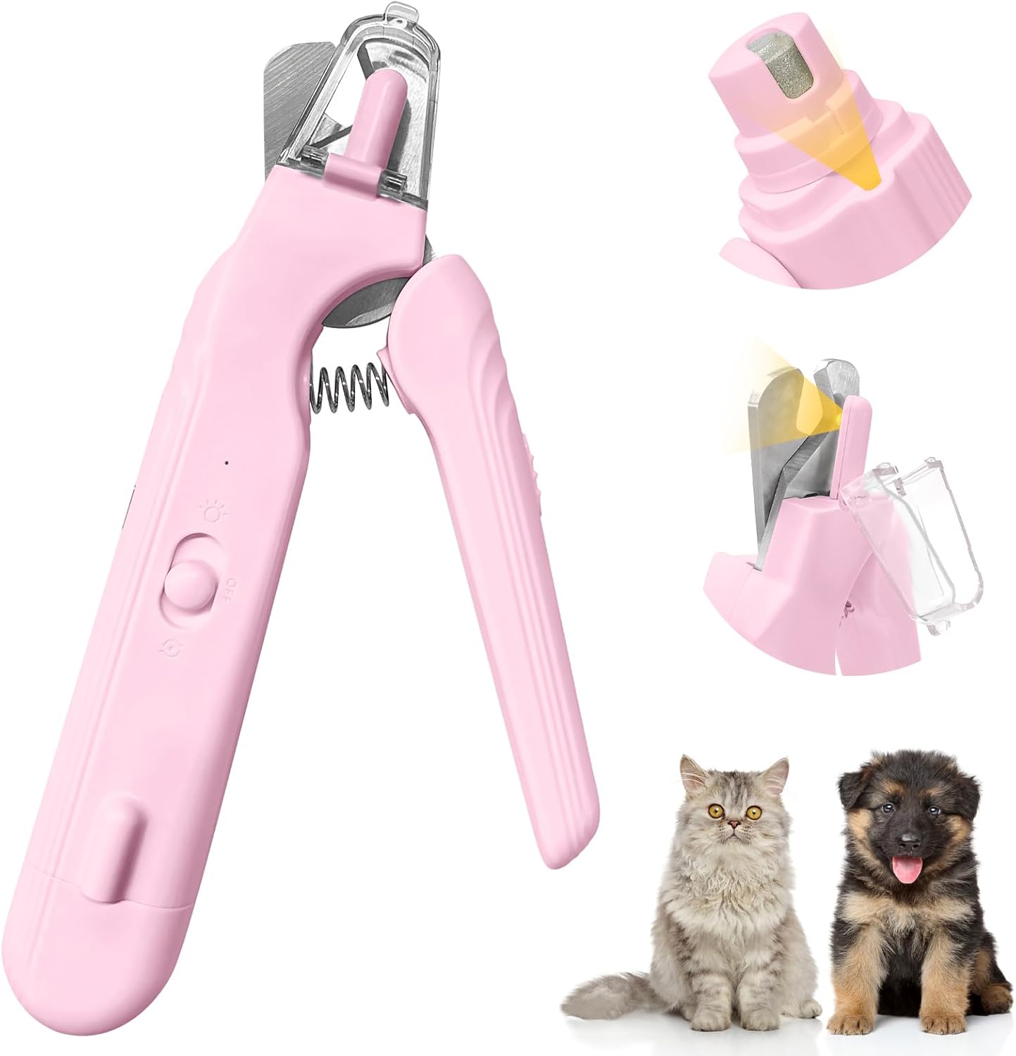 2-in-1 Dog Nail Trimmers & Dog Nail Grinder, Dog Nail Clippers with 2 LED Lights & Safety Guard, USB Rechargeable, Multiple Grinding Methods for Small, Medium, and Large Dogs & Cats (Green)