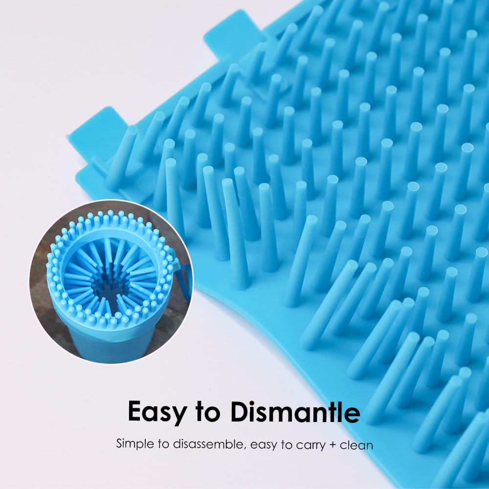 Dog Paw Cleaner, Portable Pet Paw Washer with Soft Silicone Brush, Foldable & Easy to Clean, Suitable for Medium & Large Dogs, Quick Cleaning for Outdoor Muddy Paws (Pink, Large)
