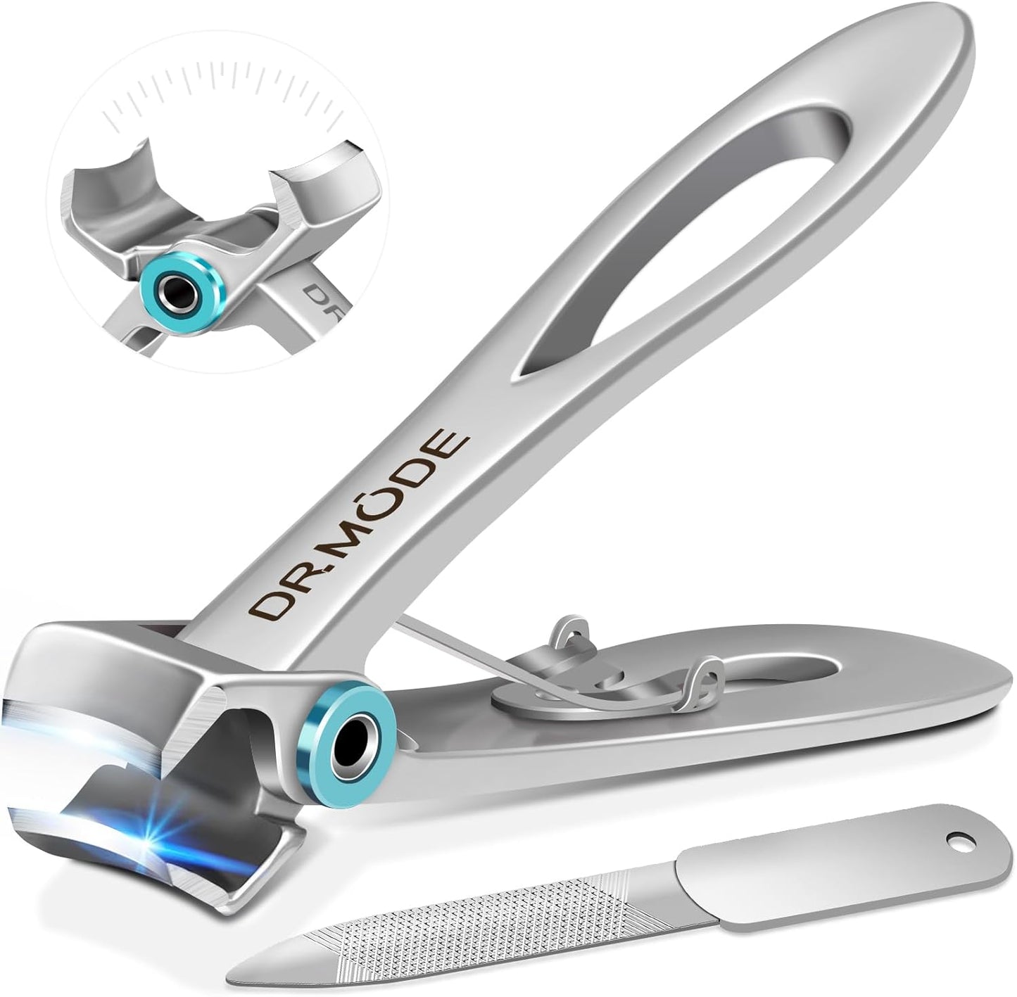 Toenail Clippers for Seniors Thick Toenails, Upgrade Angled Head Large Toe Nail Clippers for Men with Wide Jaw Opening, Sharp Heavy Duty Fingernail Clipper Cutter with Catcher Long Handle -Black