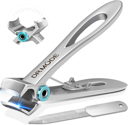 Toenail Clippers for Seniors Thick Toenails, Upgrade Angled Head Large Toe Nail Clippers for Men with Wide Jaw Opening, Sharp Heavy Duty Fingernail Clipper Cutter with Catcher Long Handle -Black