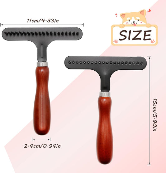 MDEOOSKY 2-in-1 Pet Grooming Tool and Carpet Rake, Handheld Rug Groomer for Matted & Dog Cat Hair Cleaner for Short Pile Rugs, Easy Clean (Black)