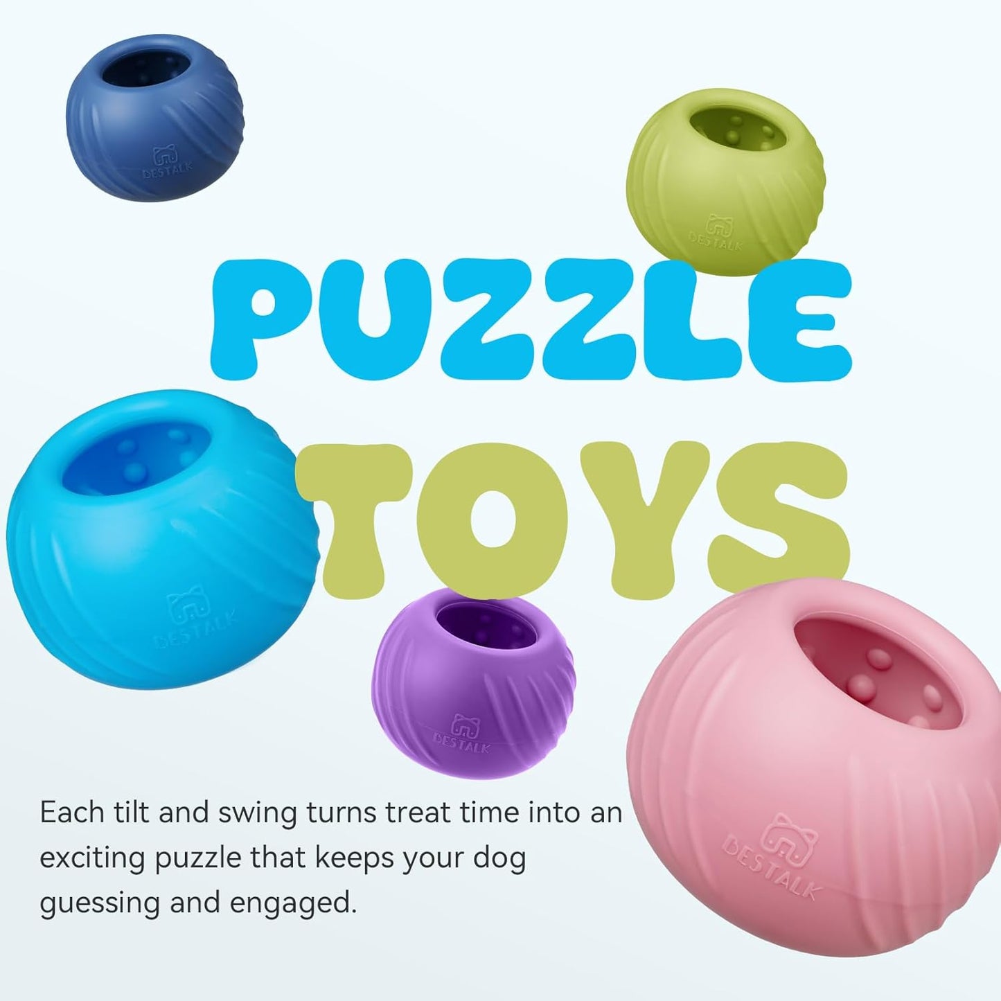 Long-Lasting Dog Lick Toy, Wobbly Dog Enrichment Lick Bowl to Keep Dogs Busy, Interactive Stuffable Dog Treat Feeder for Boredom, Silicone Treat Dispensing Chew Toy(Dark Blue,S)