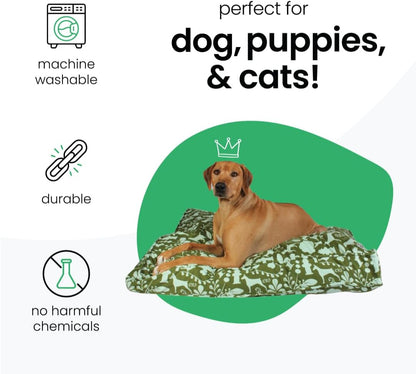 Molly Mutt Medium to Large Dog Bed Cover- Forever Young Print - Measures 27”X36”X5’’ - 100% Cotton - Durable - Breathable - Sustainable - Machine Washable Dog Bed Cover (Dd82b)