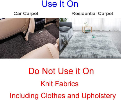 Carpet Pet Hair Remover, Portable Spark Lint Roller with Wooden Handle, Carpet Pile Brush with Double Sided Metal Scraper Suits Indoor Carpet, Pet Hair, Car Carpet,1 Pc