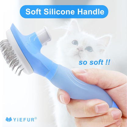Cat Hair Brush,Cat Brush for Shedding,Soft Silicone Self Cleaning Brushes for Short and Long Haired Cats for Grooming and Shedding