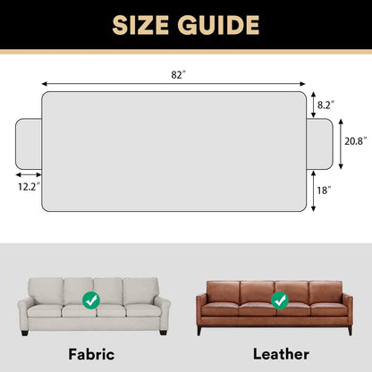 PrinceDeco 100% Waterproof Couch Cover for 3 Cushion Couch Sofa Pet Friendly Non-Slip Couch Cover for Dogs Washable Water Resistant Furniture Protector with Elastic Straps(Sofa 68", French Oak)