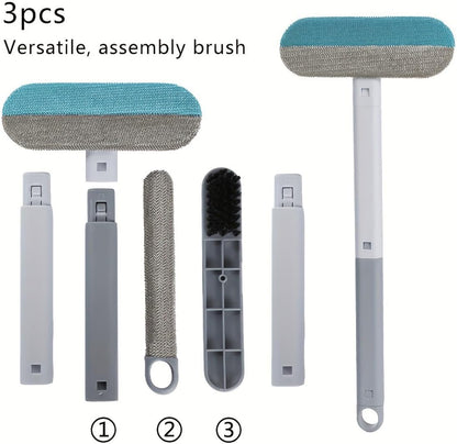 No Kneeling Pet Hair Remover – 4-in-1 Reusable Tool for Dog & Cat Hair, Standard Handle (17.7") for Furniture & Car Seats – Back-Saver, 1-Pack