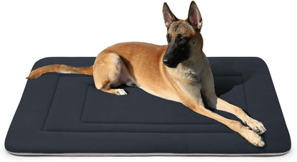 Dog Bed Soft Dog Crate Bed Pad Mat, 42 in Non Slip Bottom Washable Beds for Large Dogs, Pet Bed Mattress Kennel Pad, Dark Gray