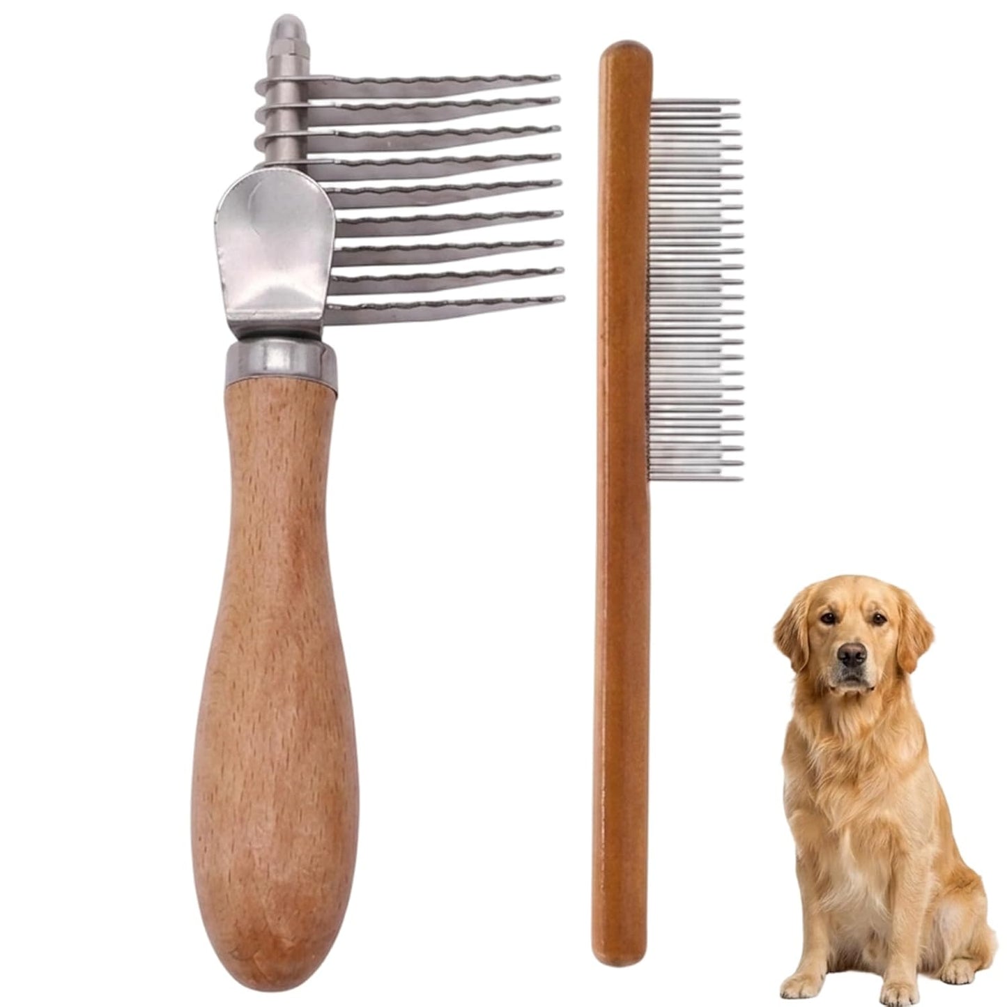 2Pcs Dematting Comb for Dogs, Dematting Tool for Dogs and Cats, Easily Removal for Pet Hair
