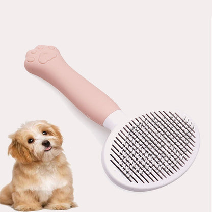 Pet Self Cleaning Slicker Brush-Shedding Slicker Brush for Dogs & Cats & Haired Small Pets, Suitable Short, Medium, and Long for Shedding & Haired Pets- Comfortable Grooming (pink)