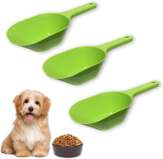 3PCS Dog Food Scoop, 1 Cup Plastic Pet Food Scoop With Measuring Lines for Dogs Cats Birds and Rabbits