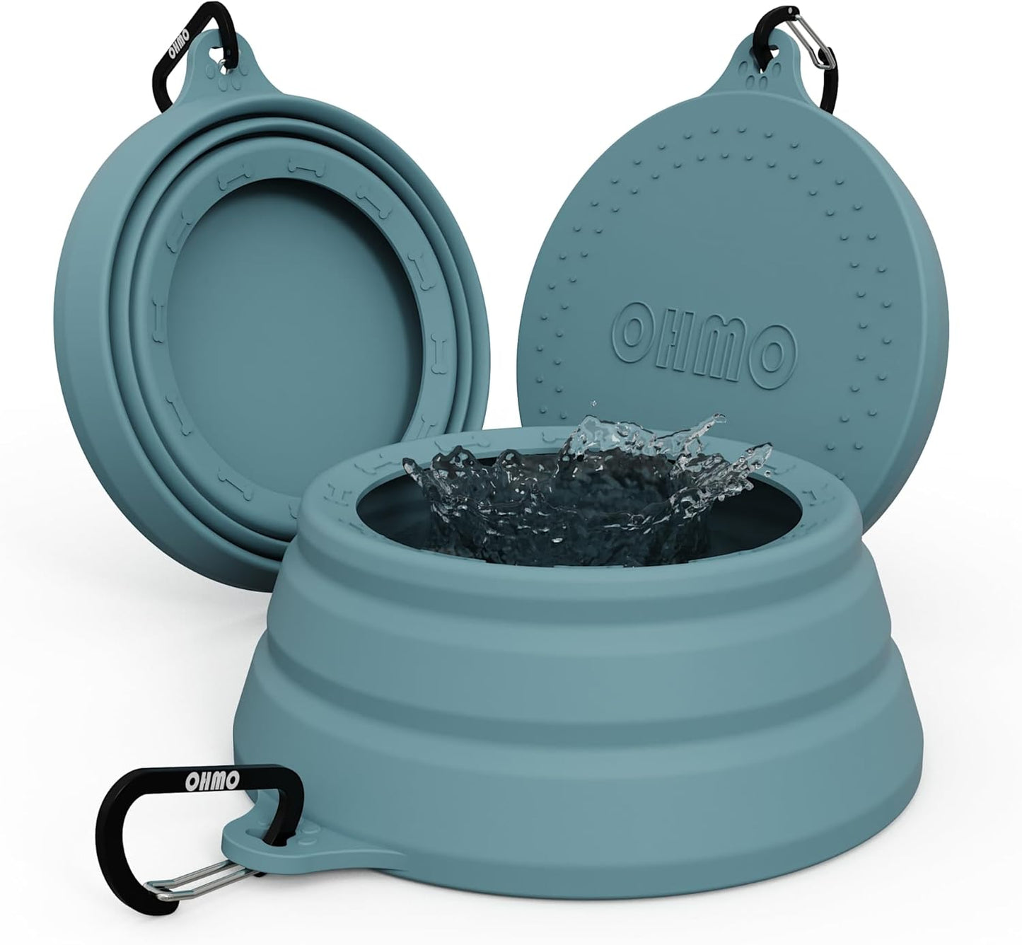 OHMO Spill Proof Collapsible Dog Water Bowl 24oz for Cars, No Splash Portable Bowls for Dog Travel, Dishwasher Safe, Pet Essentials for Road Trips, Cat Travel Accessories